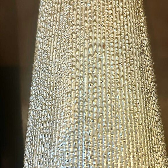 NWOT Set of 2 Luxury Champagne Beaded Ceramic Decorative Candle Holders - Picture 8 of 16